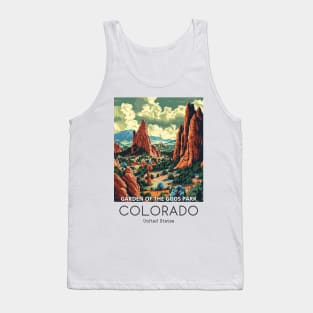 A Vintage Travel Illustration of the Garden of the Gods Park - Colorado - US Tank Top